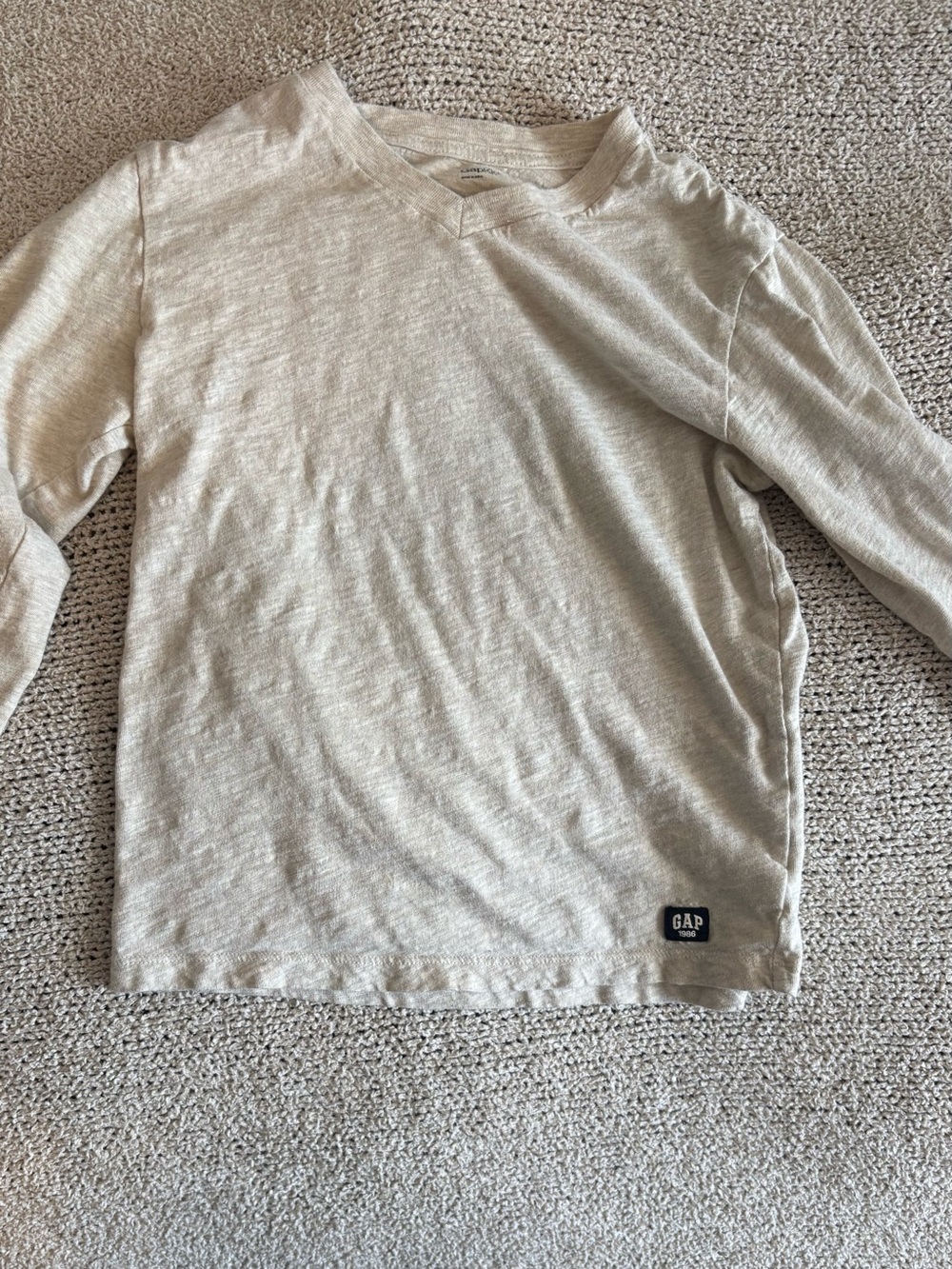 GAP Men's Light Cream V-Neck Sweater